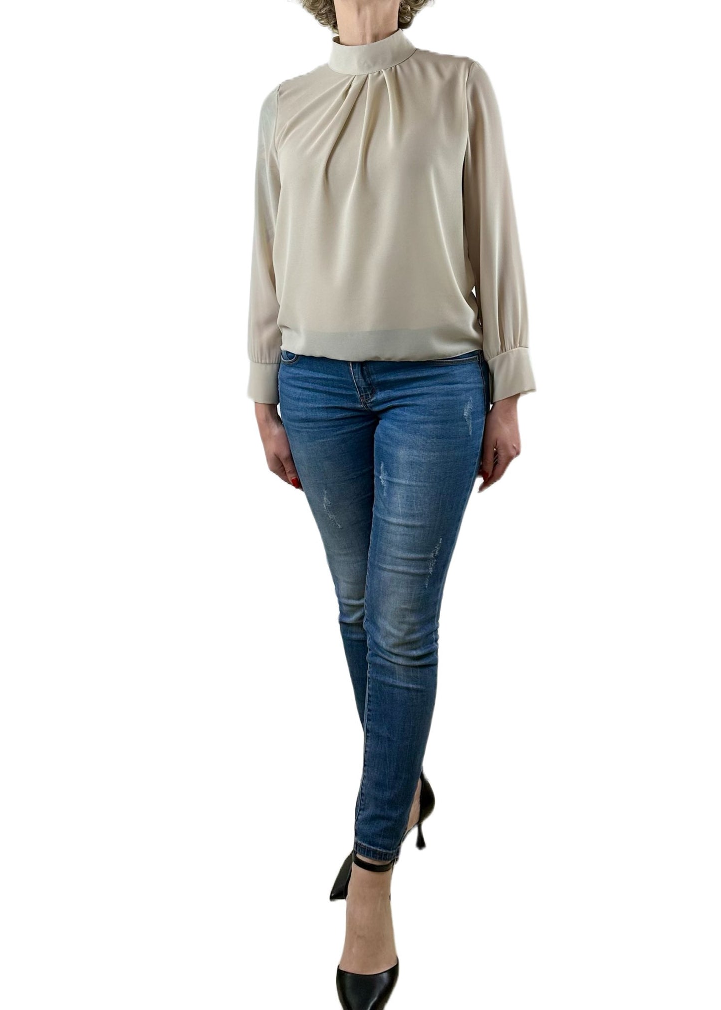 CAMICIA GEORGETTE SABBIA