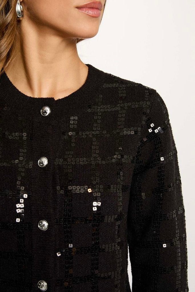 CARDIGAN PAILLETTES NERO