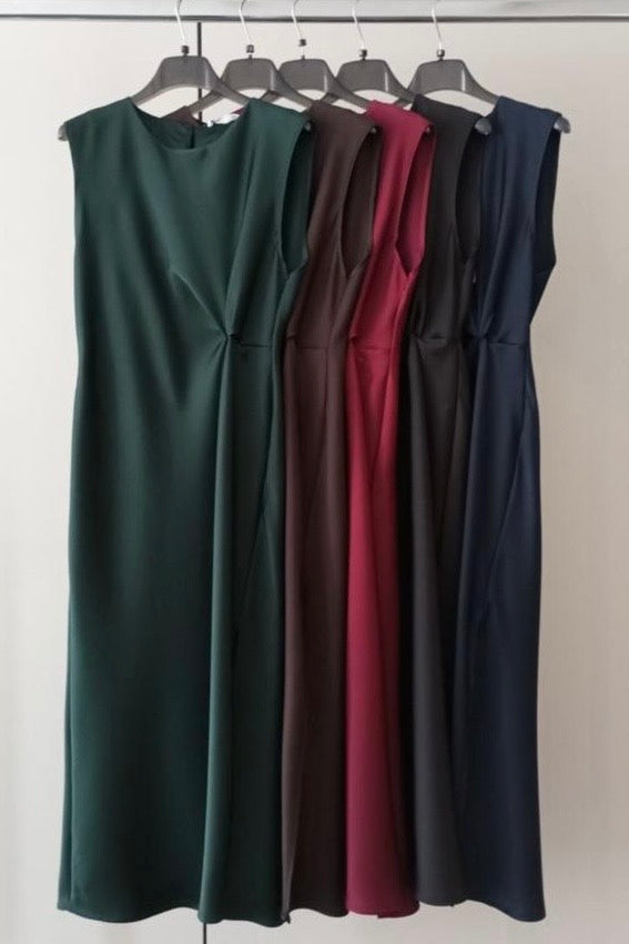 ABITO SMANICATO CON DRAPPEGGIO