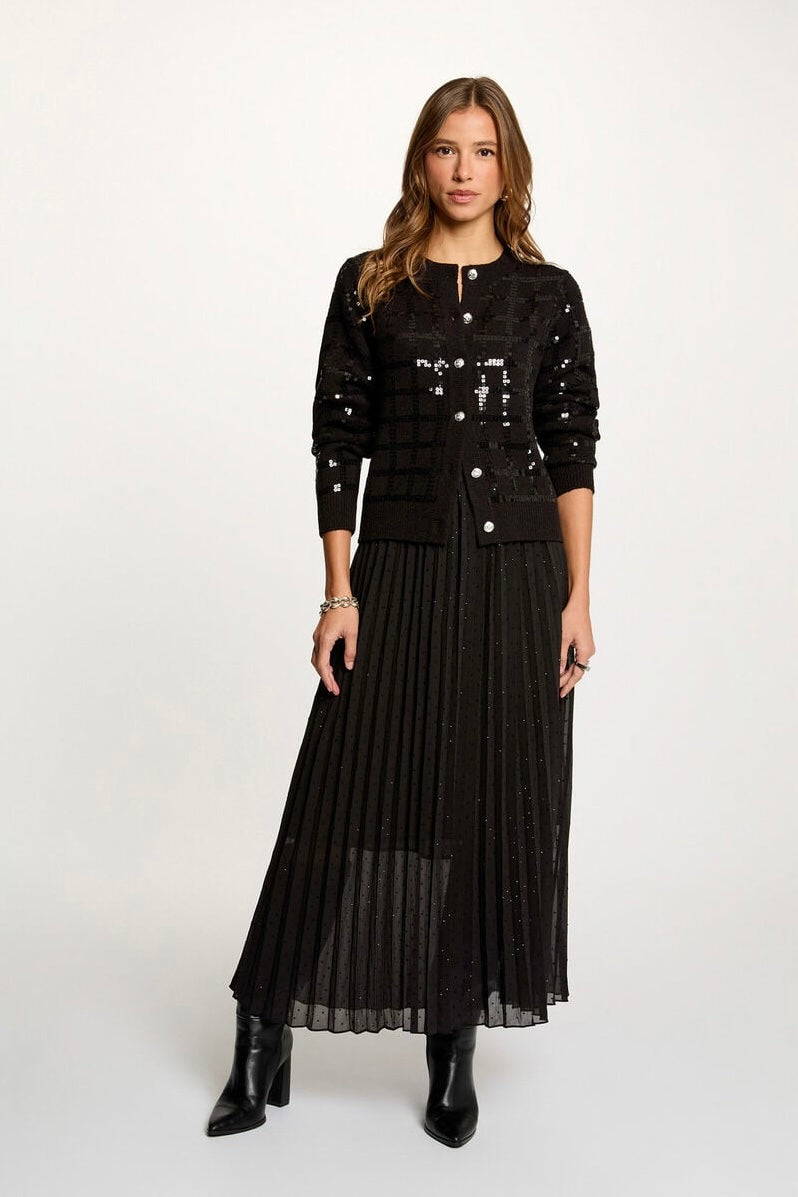 CARDIGAN PAILLETTES NERO
