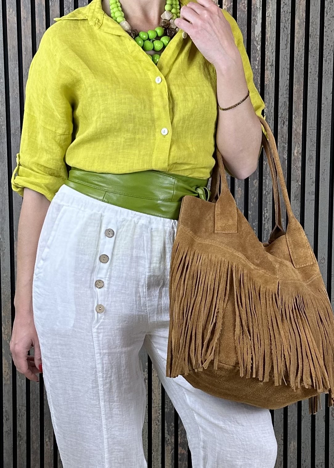 BORSA FRANGE GREEN